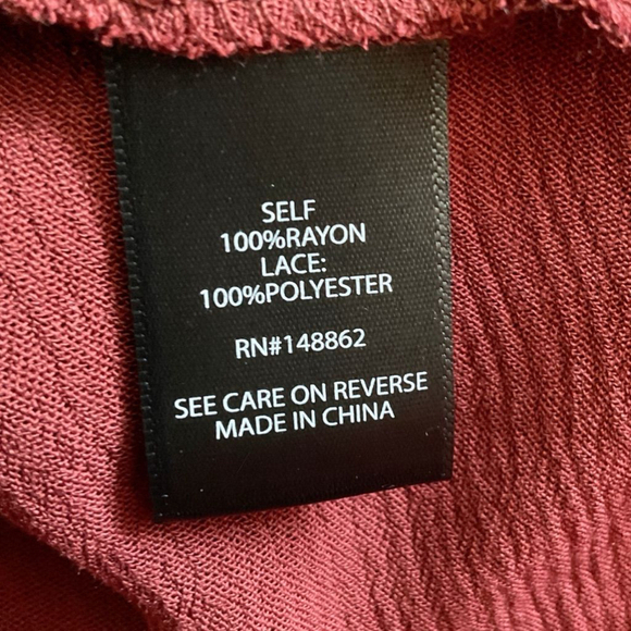 Torrid boho madder brown Wrap Blouse with lace inset Size 5X - Picture 8 of 10